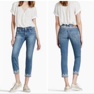 Lucky Brand Embroidered Sweet Crop Jeans Sz 2/26